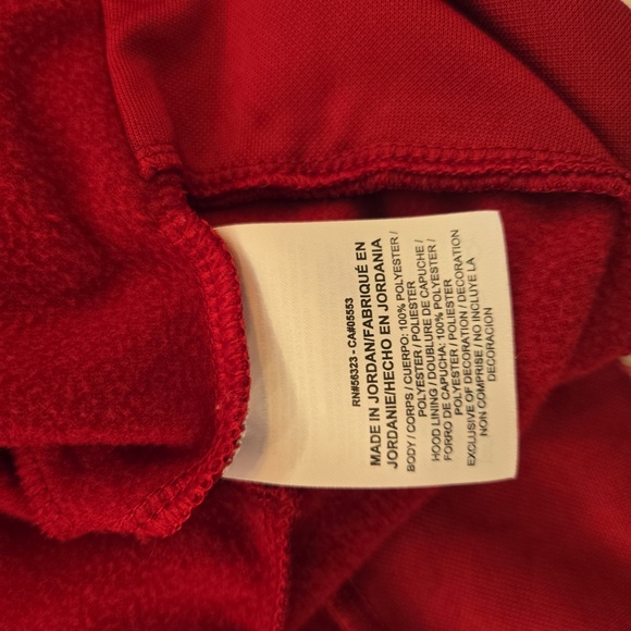 Nike Dri Fit Womens Running Workout Red Hoodie with Orange Swoosh Size Medium - Picture 10 of 10